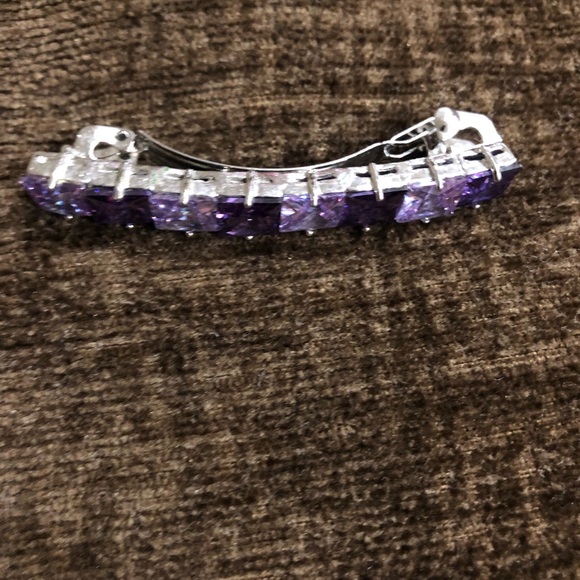 NWOT Purple Tones Jeweled Barrette - Picture 2 of 3
